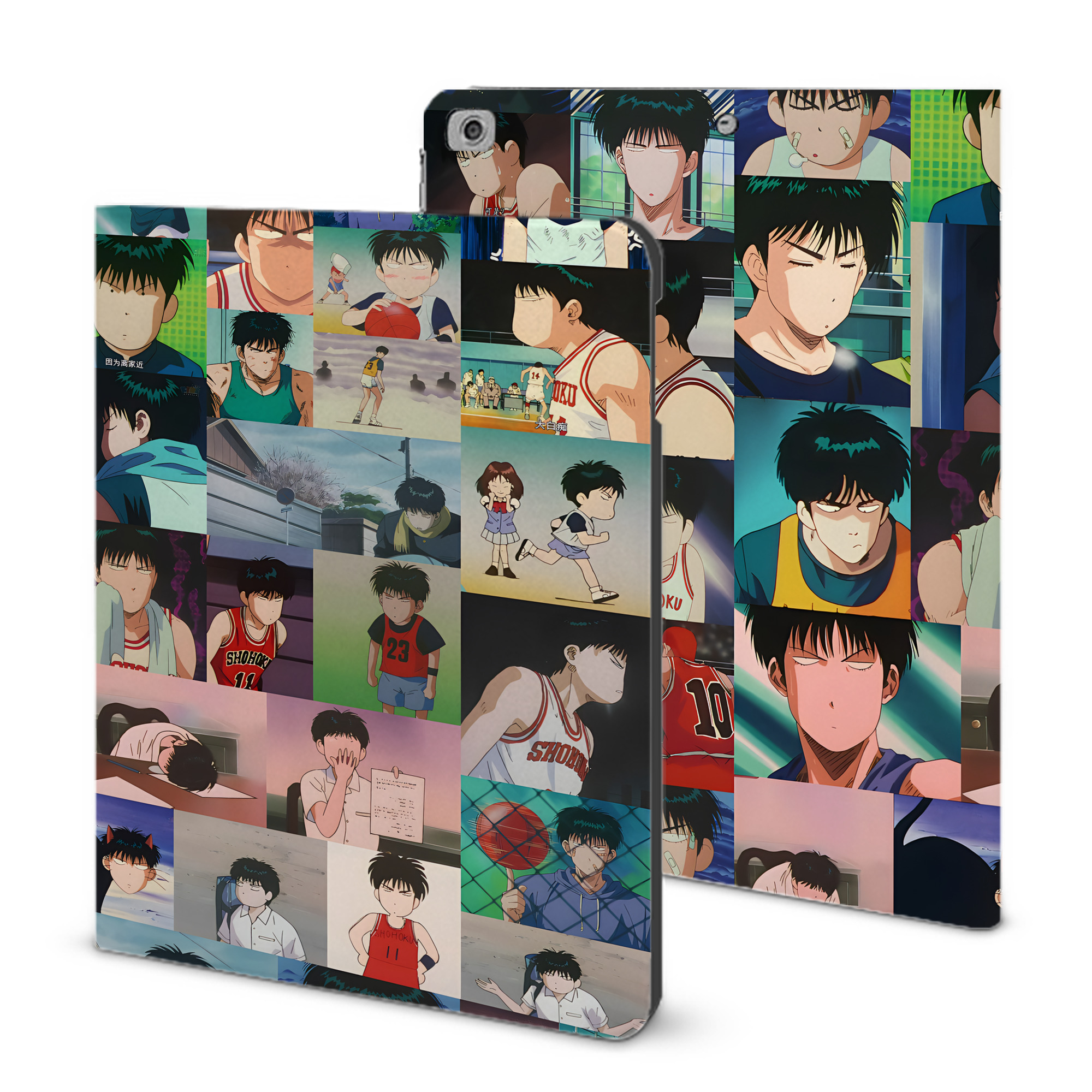 （画像用） SLAM DUNK／スラムダンク IPad ケース ブック型 PUレザー TPU 耐衝撃 軽量 薄型 ペン収納なし 全面保護 IPad 各モデル対応